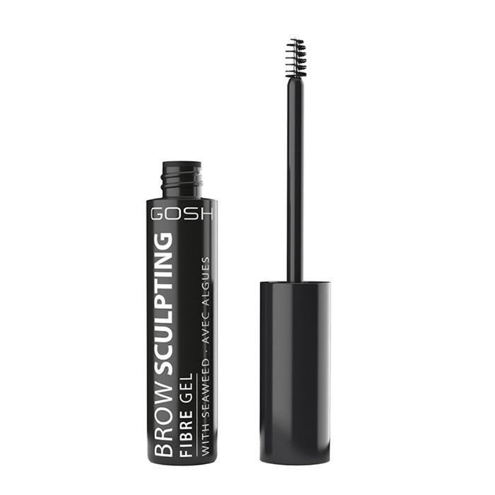 Gosh Brow Sculpting Fibre Gel 002 Chestnut by Jag Couture London and New York, 8ml tube with brow styling fibers and brush applicator.