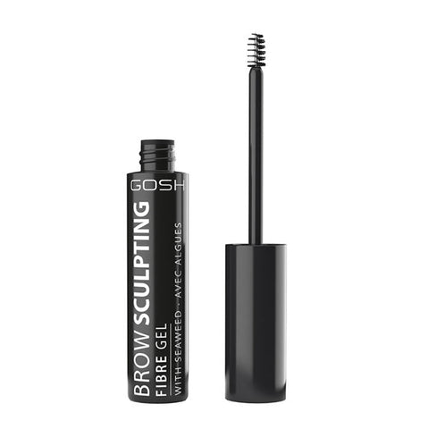 Gosh Brow Sculpting Fibre Gel 002 Chestnut by Jag Couture London and New York, 8ml tube with brow styling fibers and brush applicator.