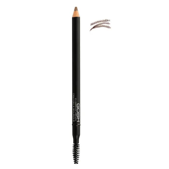 Jag Couture London New York Gosh Eyebrow Pencil 01 Brown, showing the pencil with brown shade and packaging.