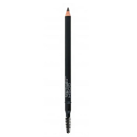 Jag Couture London Gosh Eyebrow Pencil in 05 Dark Brown, showing the pencil with a spoolie brush and dark brown pigment.