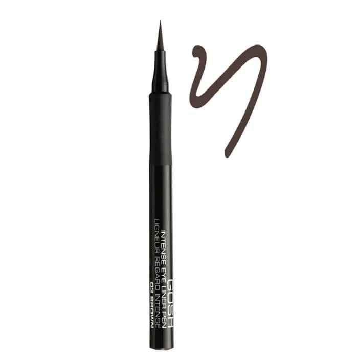Gosh Intense Eyeliner Pen 03 Brown by Jag Couture London - New York, showing a close-up of the brown eyeliner pen with a sleek design.