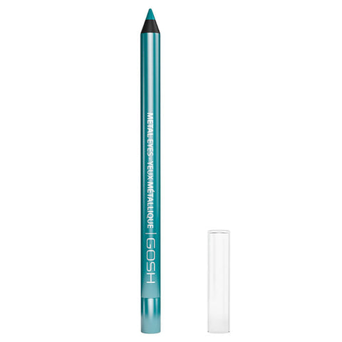 Jag Couture London waterproof Gosh Metal Eyes eyeliner in shade 005 Turquoise, showing the vibrant turquoise eyeliner pencil.