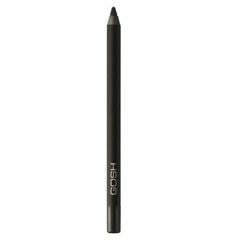 Jag Couture London Gosh Velvet Touch Waterproof Eyeliner in 022 Carbon Black, showcasing the sleek black eyeliner pencil with smooth application.