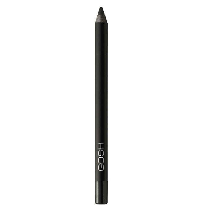 Jag Couture London waterproof Gosh Velvet Touch Eyeliner in black ink, showing a sleek black pencil with a sharp tip.