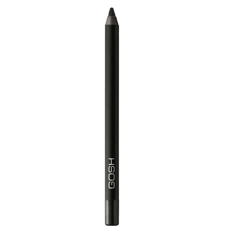 Jag Couture London waterproof Gosh Velvet Touch Eyeliner in black ink, showing a sleek black pencil with a sharp tip.