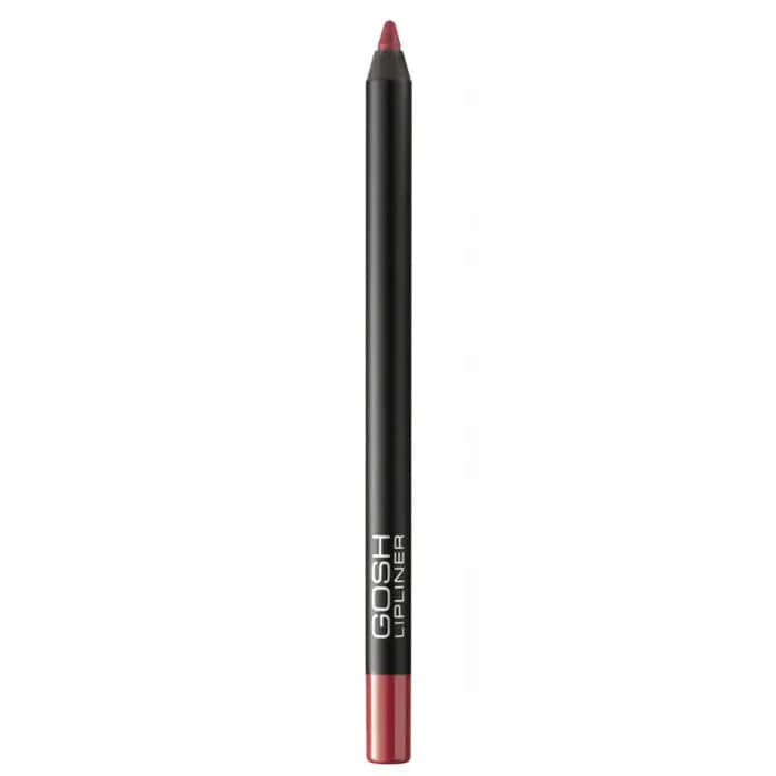 Jag Couture London New York Gosh Velvet Touch Lipliner Waterproof in shade 004 Simply Red, showing the red lipliner pencil with sharp tip.