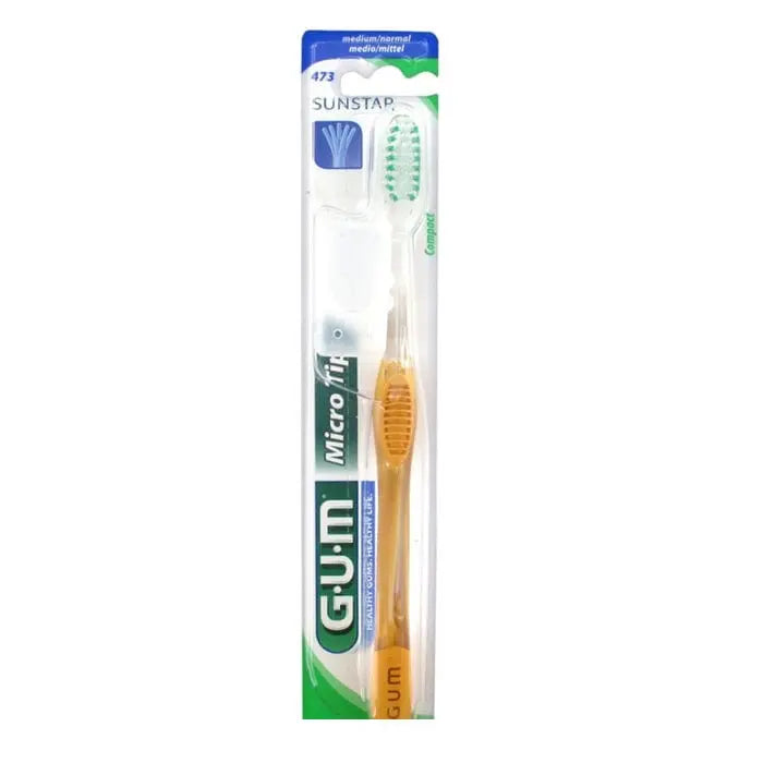 Jag Couture London-New York Gum Toothbrush Micro Tip 473, close-up of the toothbrush with fine bristles for precise cleaning.