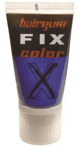 Blue Hairgum Fix Color Gel colorant in a jar, showcasing vibrant blue hair dye from Jag Couture London New York.