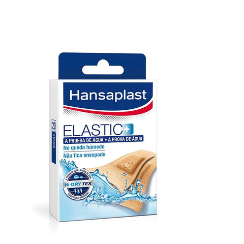 Hansaplast Elastic Water-Resistant Bandages by Jag Couture London with 20 sticks, ideal for flexible wound protection.