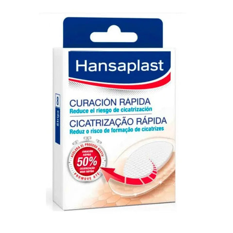 Hansaplast Rapid Healing Dressings by Jag Couture London, New York, displayed on a white background, 8-pack for wound care.