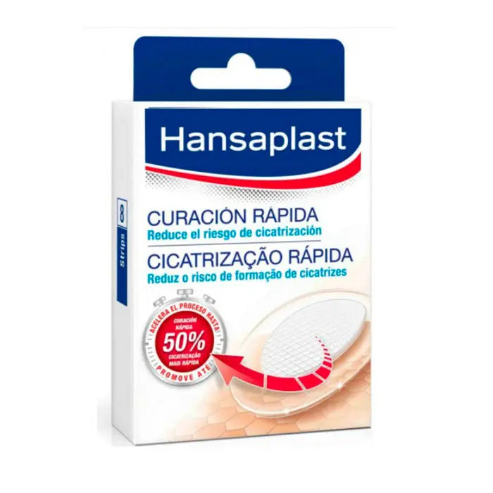 Hansaplast Rapid Healing Dressings by Jag Couture London, New York, featuring 8 sterile wound dressings for quick healing.