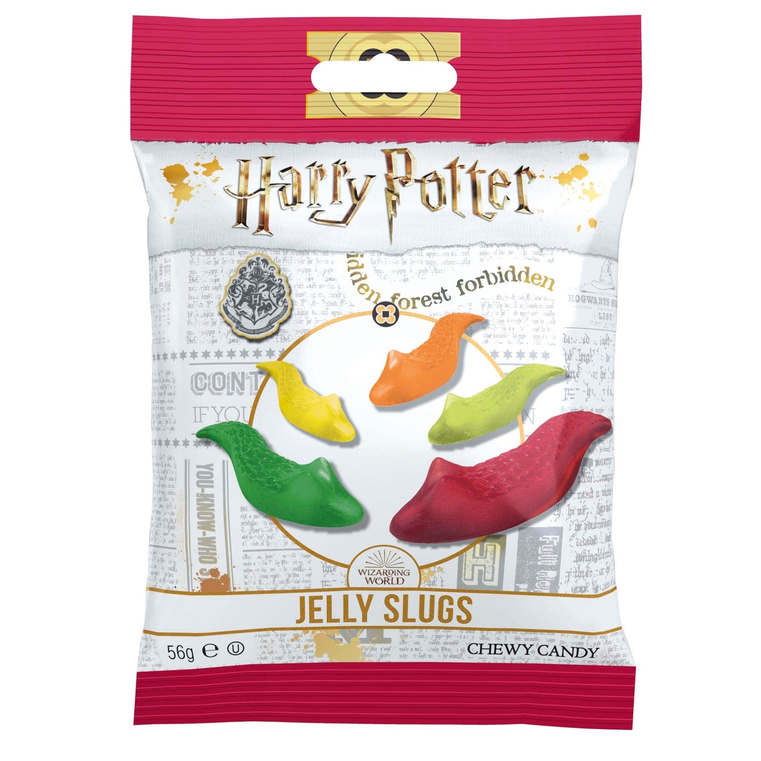 Harry Potter Jelly Slugs in a clear bag by Jag Couture London, featuring colorful, gummy slug candies from the Harry Potter collection.