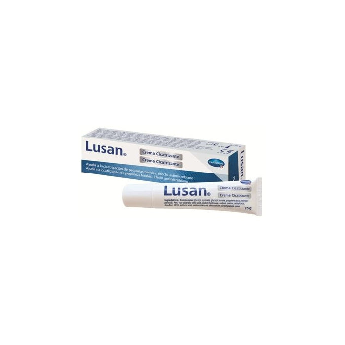 Hartmann Lusan Healing Cream 15g jar, natural skincare product by Jag Couture London New York, with white cream inside.