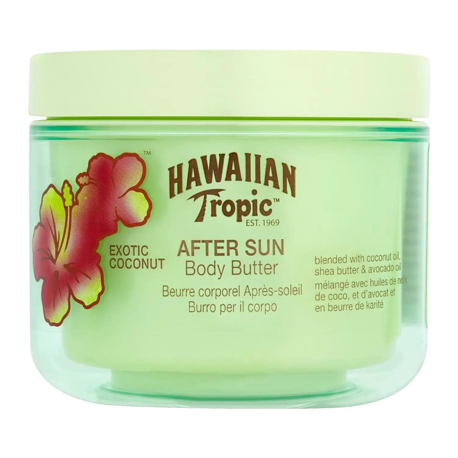 Hawaiian Tropic Exotic Coconut Body Butter by Jag Couture London - New York, 250ml jar with tropical coconut scent, creamy texture