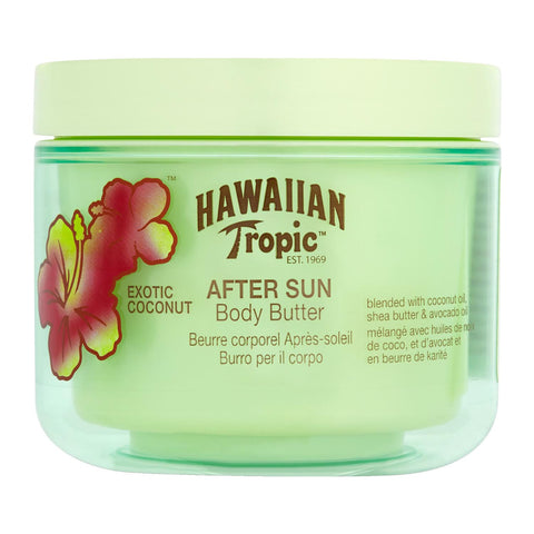 Hawaiian Tropic Exotic Coconut Body Butter by Jag Couture London, 250ml, after-sun moisturizer with creamy coconut scent
