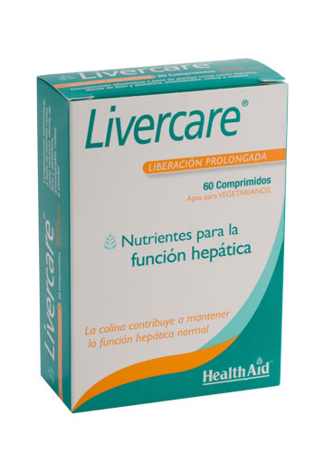 Health Aid Livercare 60 capsules by Jag Couture London New York, supplement for liver health in a clear plastic bottle.
