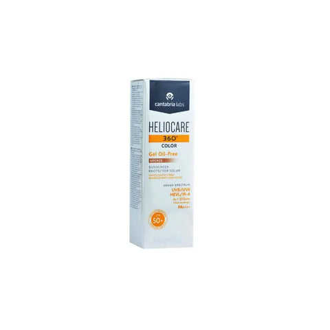 Heliocare 360° Color Gel Oil-Free SPF50 Bronze 50ml, a tinted sun protection gel with a smooth texture and bronze finish.