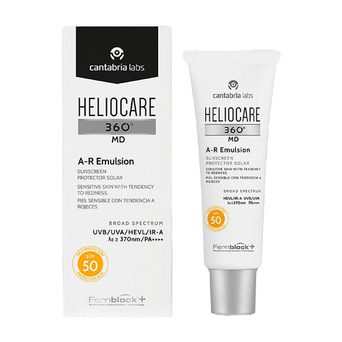 Jag Couture London Heliocare 360º MD A-R Emulsion SPF50+ 50ml bottle, sun protection skincare product with broad-spectrum SPF.