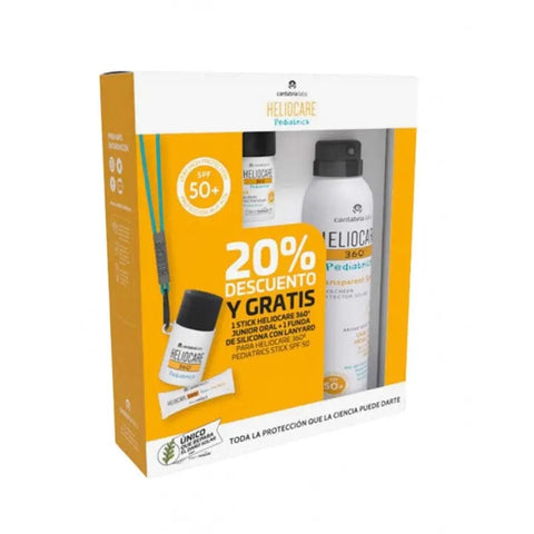Set of four Heliocare 360º SPF50 spray bottles by Jag Couture London - New York, 200ml each, displayed together.