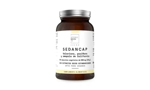 Herbora Sedancap 60 capsules supplement from Jag Couture London New York, showing the bottle with capsules inside