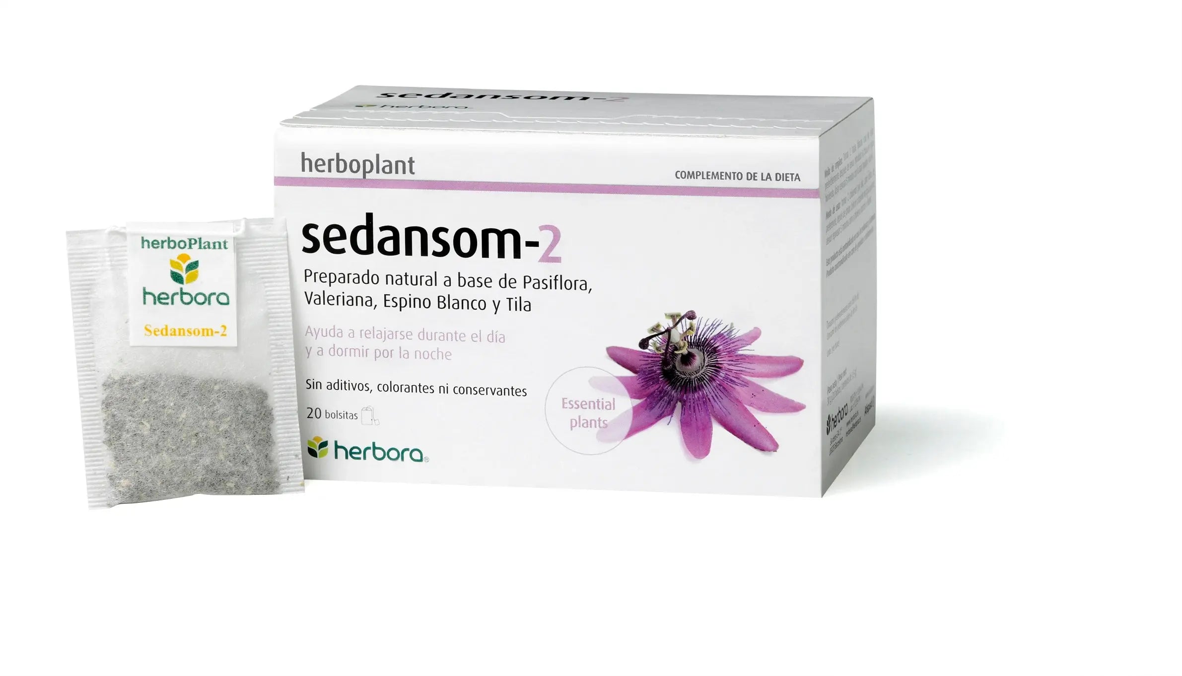 Herbora Sedansom 2 Herboplant 20 Filt by Jag Couture London New York, herbal supplement packaging with product details.