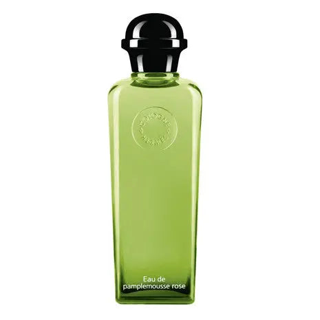 Hermes Eau De Pamplemousse Rose cologne spray 100ml bottle with pink and clear glass design, displayed on a neutral background.
