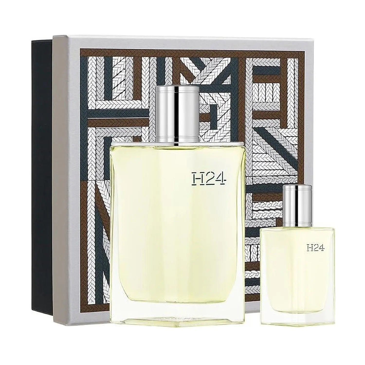 Hermès Paris 24h Eau de Toilette 100ml spray with a 12.5ml miniature, featuring the elegant bottle design.