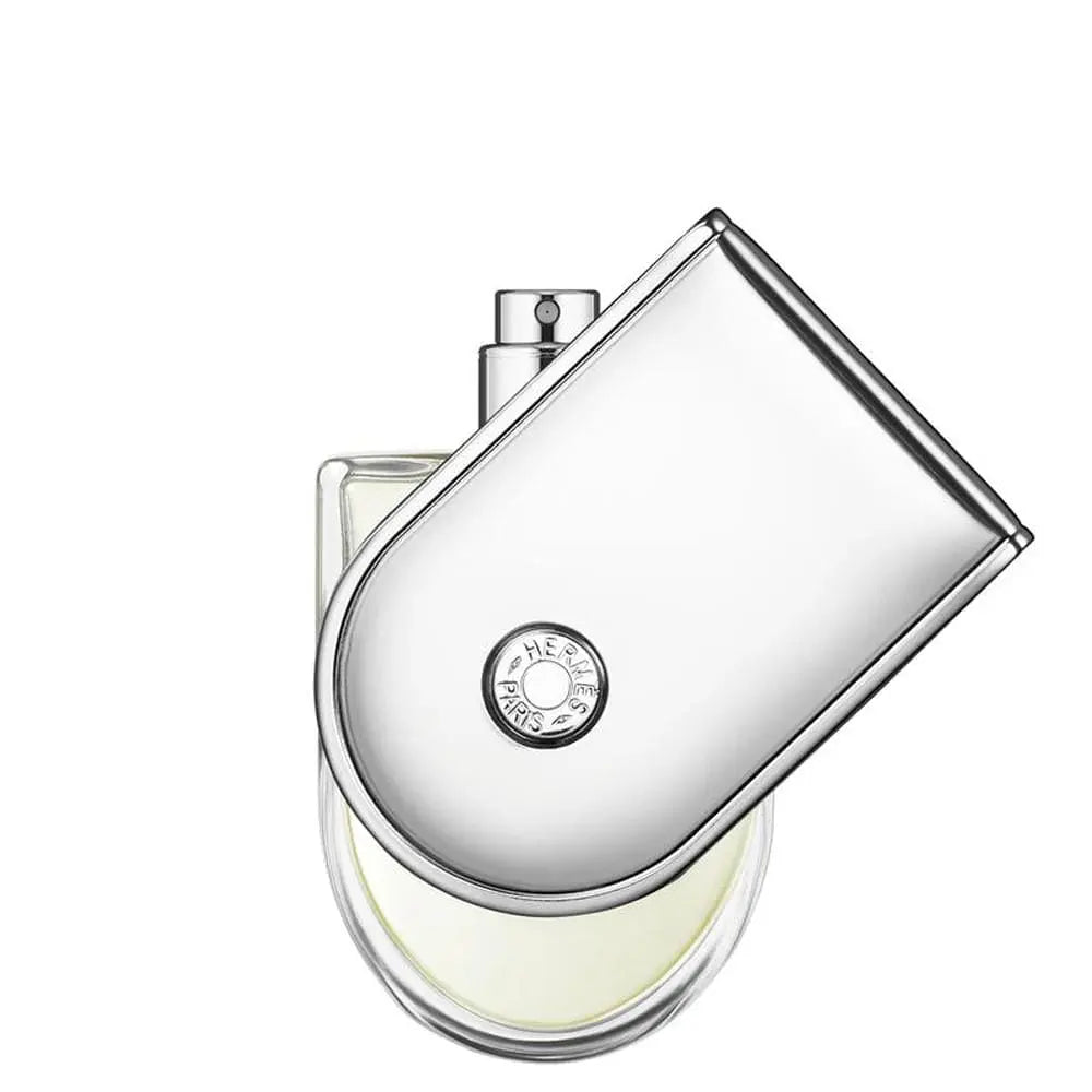 Hermès Paris Voyage Eau de Toilette 35ml spray in a recyclable refillable bottle, displayed with elegant packaging.