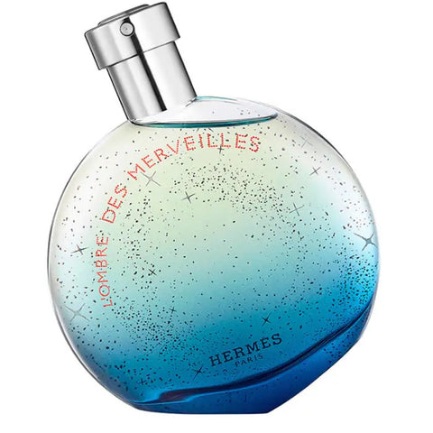 Hermès L'Ombre Des Merveilles Eau De Parfum Spray 100ml, elegant fragrance bottle with intricate detailing.