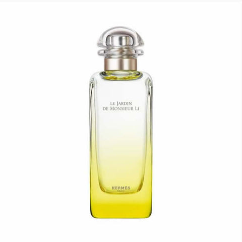 Hermes Le Jardin De Monsieur Li Eau De Toilette spray 50ml, featuring a sleek bottle with elegant design and floral accents.
