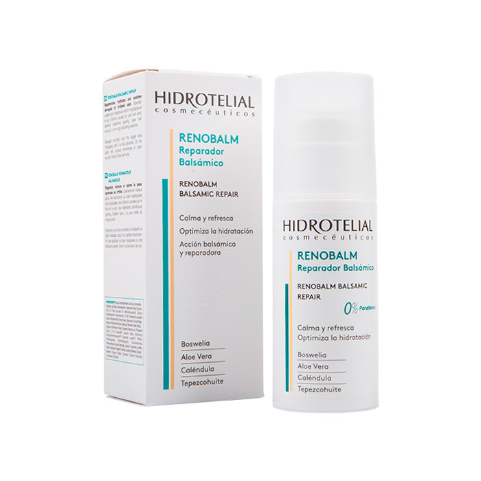 Hidrotelial Renobalm Repairing Balm by Jag Couture London, 150ml jar showing the soothing balm inside