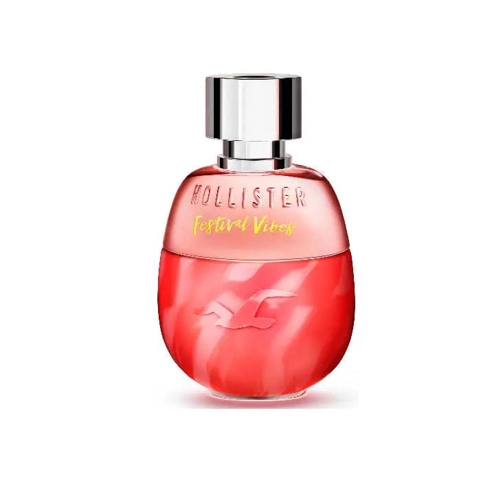 Hollister Festival Vibes Her Eau De Perfume Spray 30ml by Jag Couture London-New York, elegant perfume bottle with floral design.