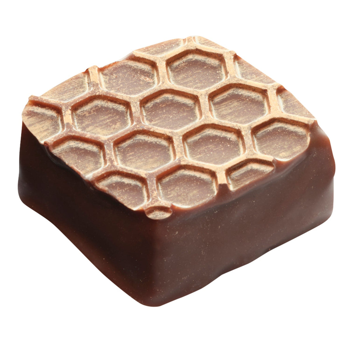 Assorted honey milk chocolates with gold powder finish, creamy honey ganache inside, from Jag Couture London.