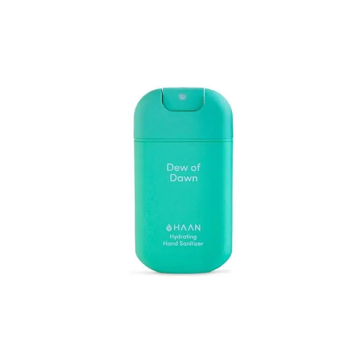 Hydrating Hand Sanitizer Dew of Dawn by Jag Couture London, 30ml bottle with clear liquid and pump dispenser.