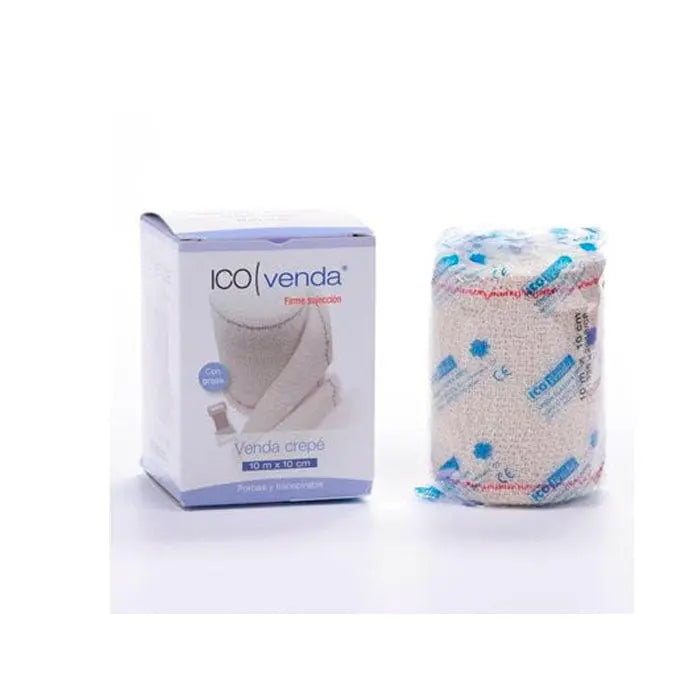 Jag Couture London New York Ico Venda Bandage 10x10cm, soft medical compression bandage for wound care and support.