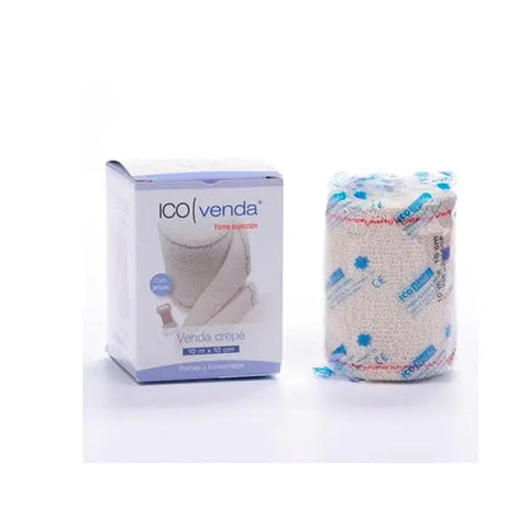 Jag Couture London-New York Ico Venda Bandage 10x10cm, sterile elastic medical dressing on a white background.