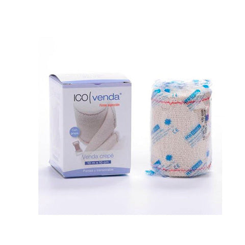 Jag Couture London New York Ico Venda Bandage 10x10cm, medical wound dressing with soft, breathable fabric and secure adhesive.