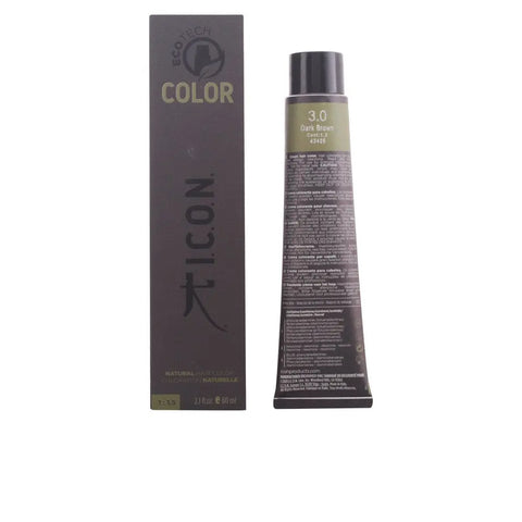 Icon Ecotech Natural Hair Color 4 Medium Brown in 60ml bottle by Jag Couture London New York, showing the hair dye packaging
