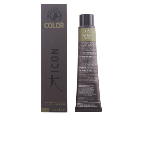Icon Ecotech Color Natural Hair Color in 4 Medium Brown by Jag Couture London, showing 60ml bottle with hair color product.