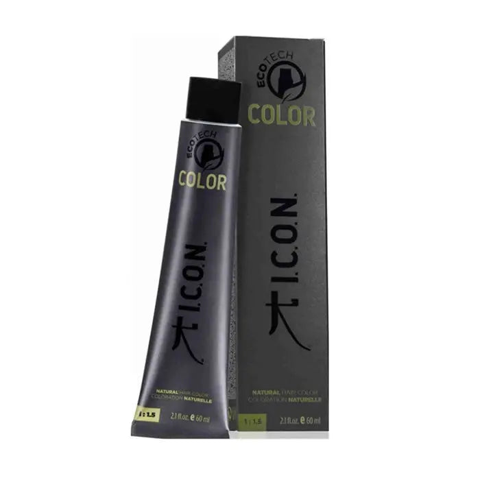 Icon Ecotech Natural Hair Color 6.24 Hazelnut in 60ml bottle, showcasing rich hazelnut shade and packaging.