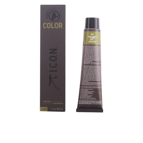 Icon Ecotech Natural Hair Color 6.4 Dark Copper Blonde in 60ml bottle by Jag Couture London-New York, showing the hair dye container.