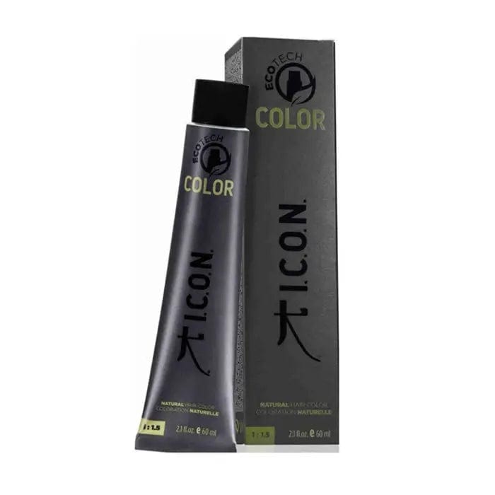 Jag Couture London Icon Ecotech Natural Hair Color 7.21 Medium Pearl Blonde in 60ml bottle, showing the hair dye tube and color swatch.