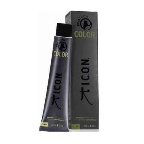 Icon Ecotech Natural Hair Color 7.21 Medium Pearl Blonde in 60ml bottle, showcasing the color tube with branding and product details.