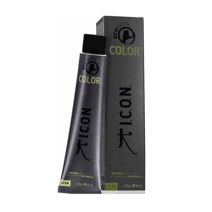 Icon Ecotech Natural Hair Color 7.21 Medium Pearl Blonde 60ml from Jag Couture London displayed in a sleek bottle.
