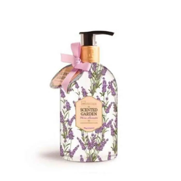 IDC Institute Scented Garden Lavender Body Lotion in 500ml bottle with lavender floral design, branded by Jag Couture London New York.