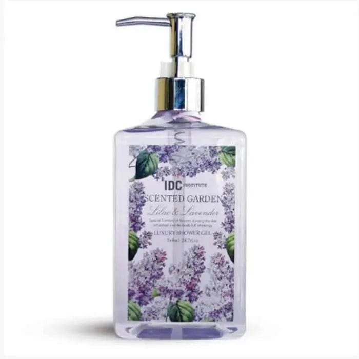 IDC INSTITUTE Scented Garden Shower Gel Lila-Lavanda by Jag Couture London, 780ml, with lavender and floral design on the bottle