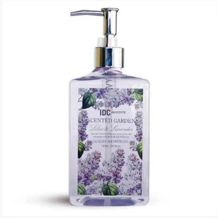 IDC Institute scented garden shower gel in Lila-Lavanda, 780ml, by Jag Couture London - New York, with lavender and floral design.