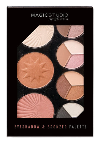 IDC Institute Sombras Magic Bronzer Palette by Jag Couture London - New York, featuring a variety of shimmering bronzer shades in a compact palette.