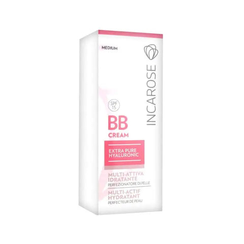 Jag Couture London Incarose BB Cream Multi Active Hydrating Skin Perfector in medium, 30ml bottle, showcasing smooth, hydrated skin.