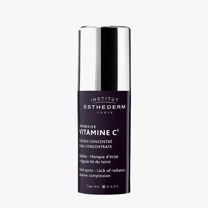 Institut Esthederm Intensive Vitamin C serum in 10ml bottle, displayed with clean packaging and branding from Jag Couture London - New York.